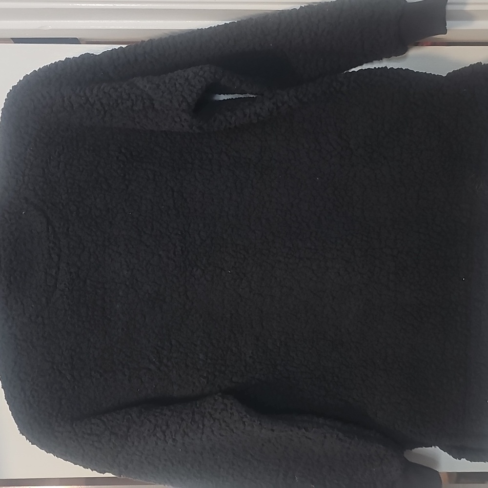 Aerie Womens Black Zip-Up Sherpa Pullover With Pockets Size Xs - Picture 5 of 6